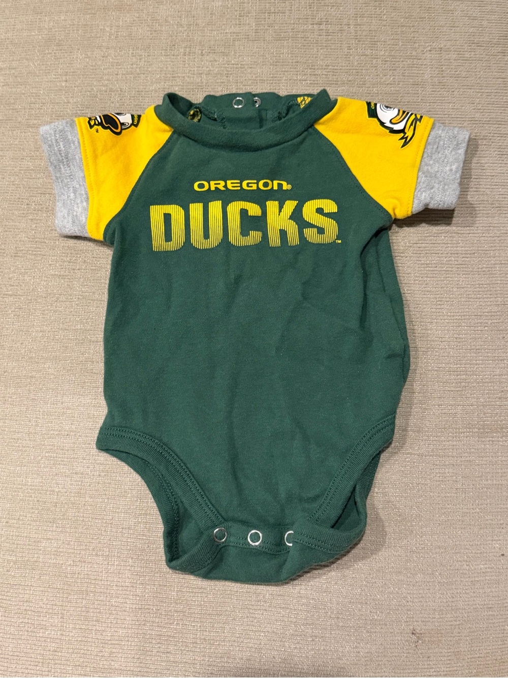 Oregon Ducks Green & Yellow Baby Onesie / Bodysuit